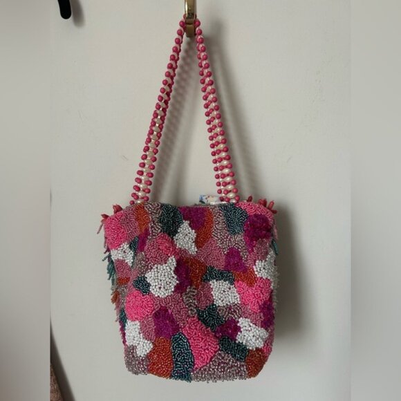 Viral beaded Multicolor Pearl strap made in India Bag - Picture 4 of 5